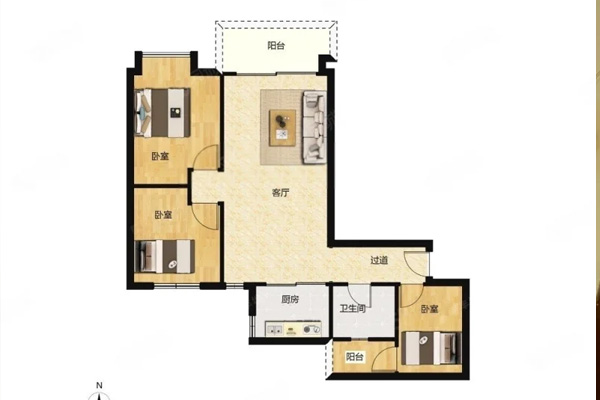 3 房 93 方 品质小区 交通便利