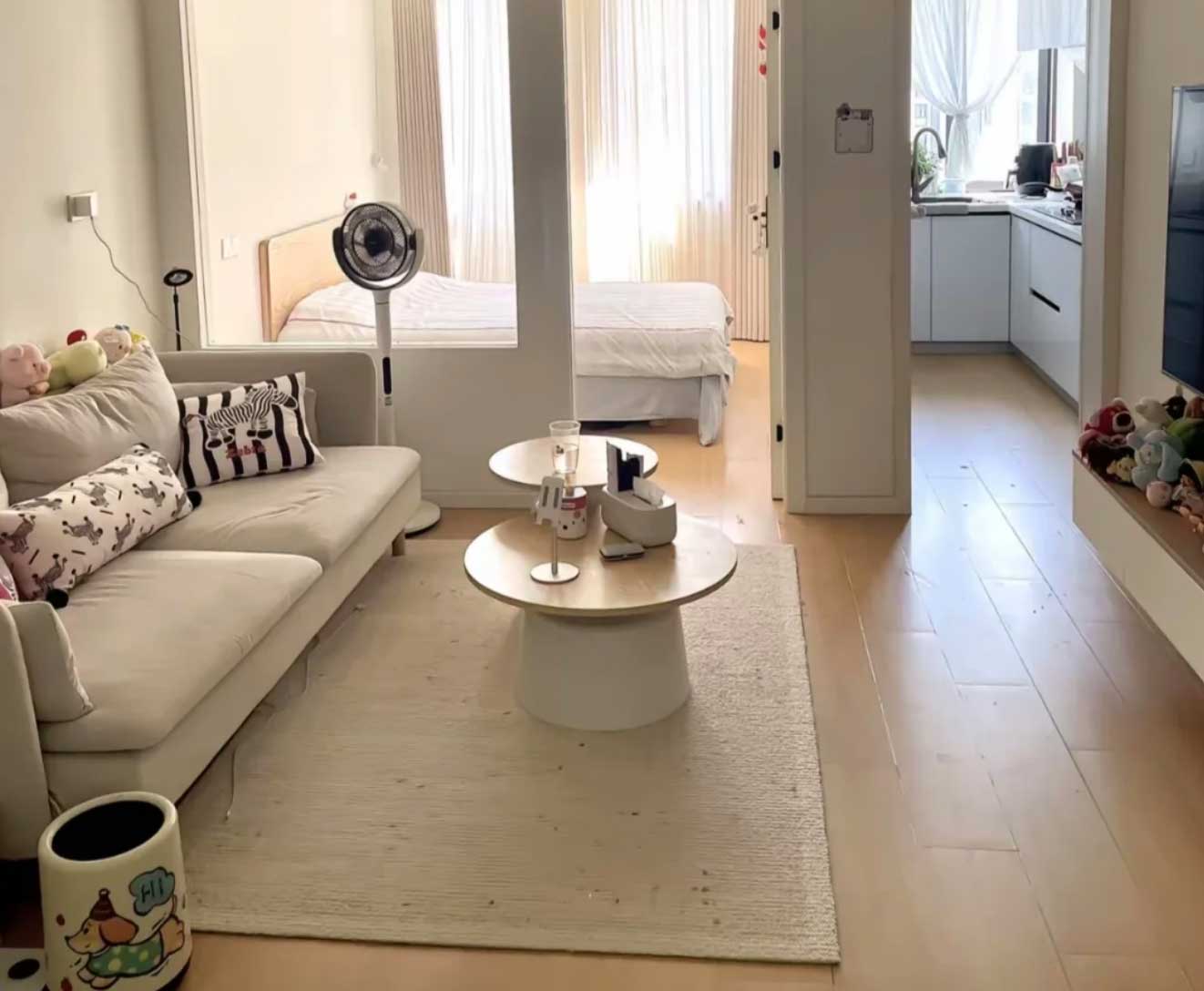 无遮挡朝南电梯精装阳台单间，拎包入住